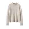 Women's Thickened Cashmere Knit Sweater: Solid Color, Loose Fit, Half-High Collar Pullover.