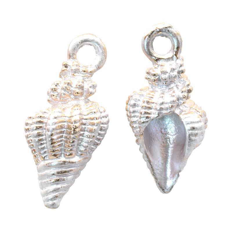 Multicolor Starfish & Seashell Conch Pendant — Marine Life DIY Alloy Jewelry Accessory