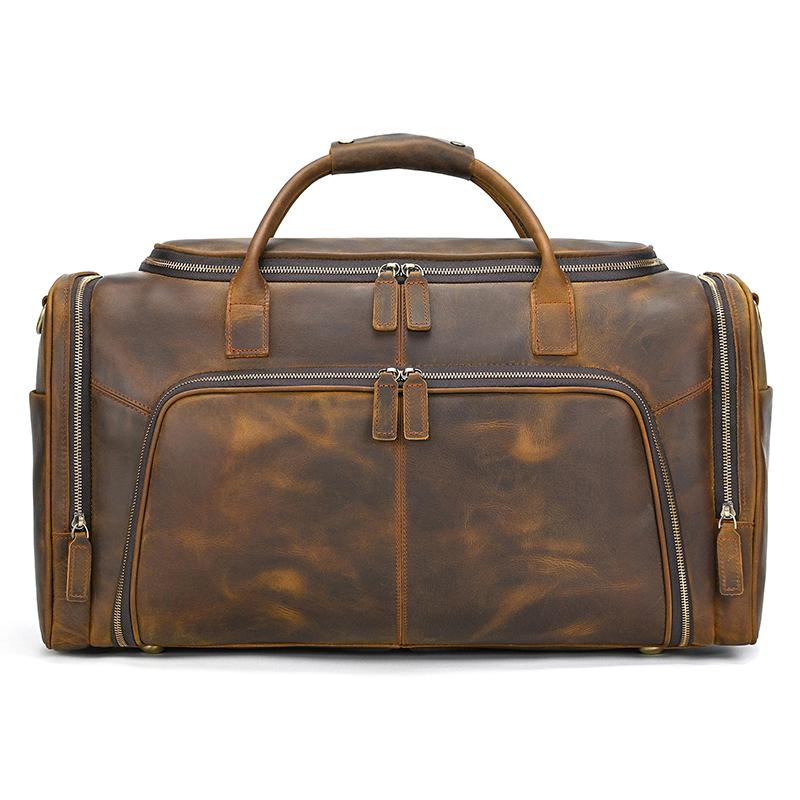 Leather Travel Bag Duffle Bags Large Size Luggage Bag Genuine Leather Bag For Men Male Crazy Horse Leather Bags Vintage Bag