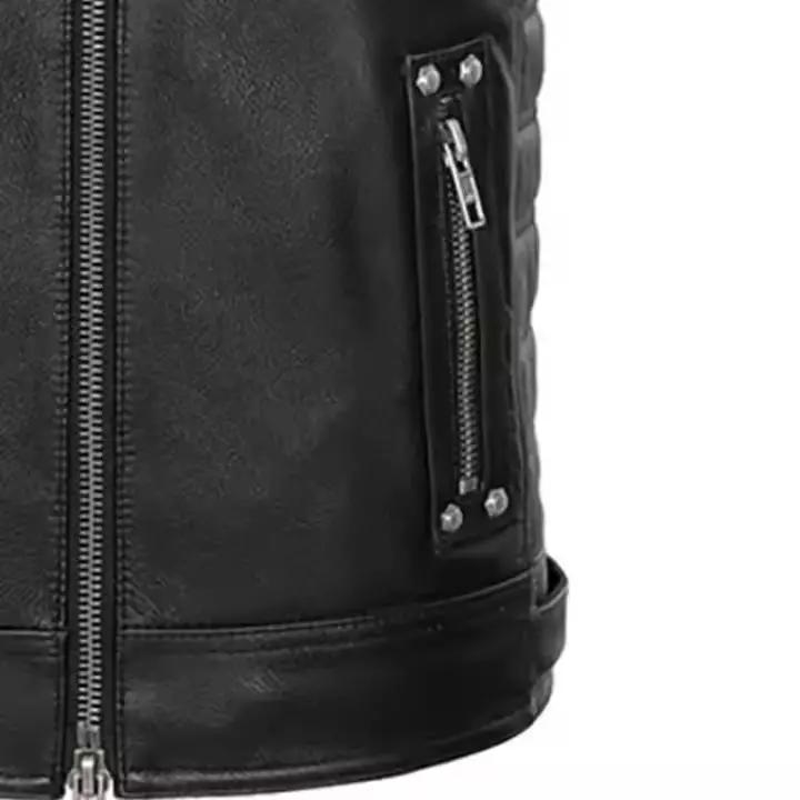 New Men Black Vest Coat Real Leather Handmade Genuine Lambskin Stylish Classic