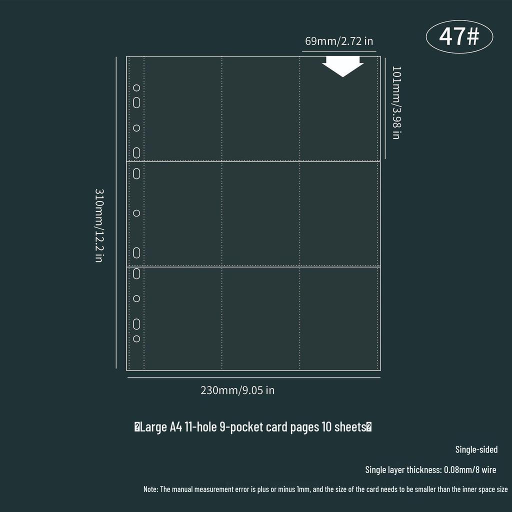 A4 Loose-Leaf Album Supplement Pages: Single, Double, Quad, and Nine-Pocket PP Card and Photo Storage