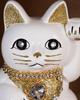 Lucky Cat Jewelry Cat Left Paw Raised Ceramic Lucky Cat Maneki Neko Feng Shui Ornament Offering Box (L-SIZE White) / - (Lucky Cat) - - (jw_L White)