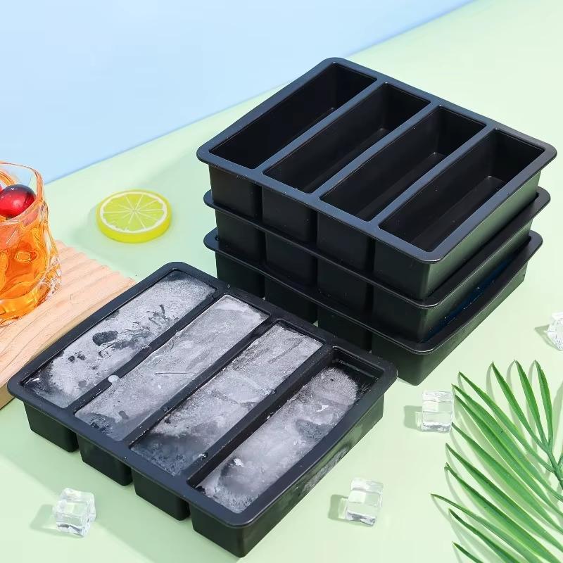 Ice Tray Rectangular Ice Mold Silicone Ice Tray Tray Ice Ice Making Tools Beer Drink Coffee Supplies Kitchen Accessories
