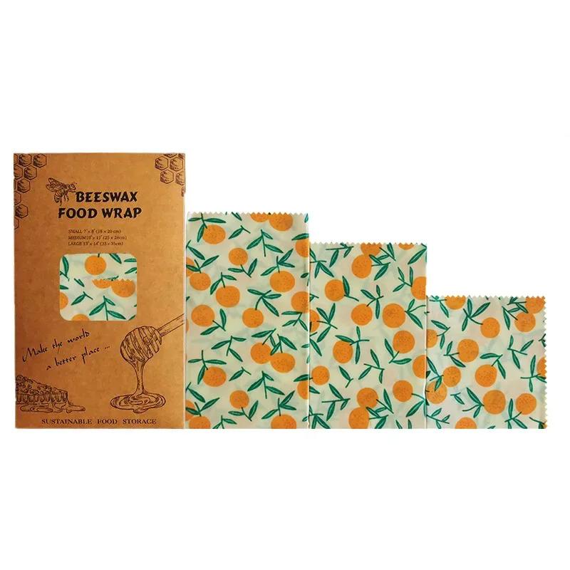 Reusable Food Fresh Keeping Cloth Organic Storage Natural Grade Beeswax Food Wrap Eco Friendly Kitchen Packaging Paper