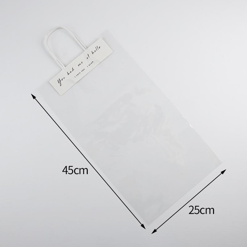 5/10pcs Flower Wrapping Bags Transparent Flower Packaging Gift Packing Bags with Handle Wedding Birthday Candy Flowers Box Decor