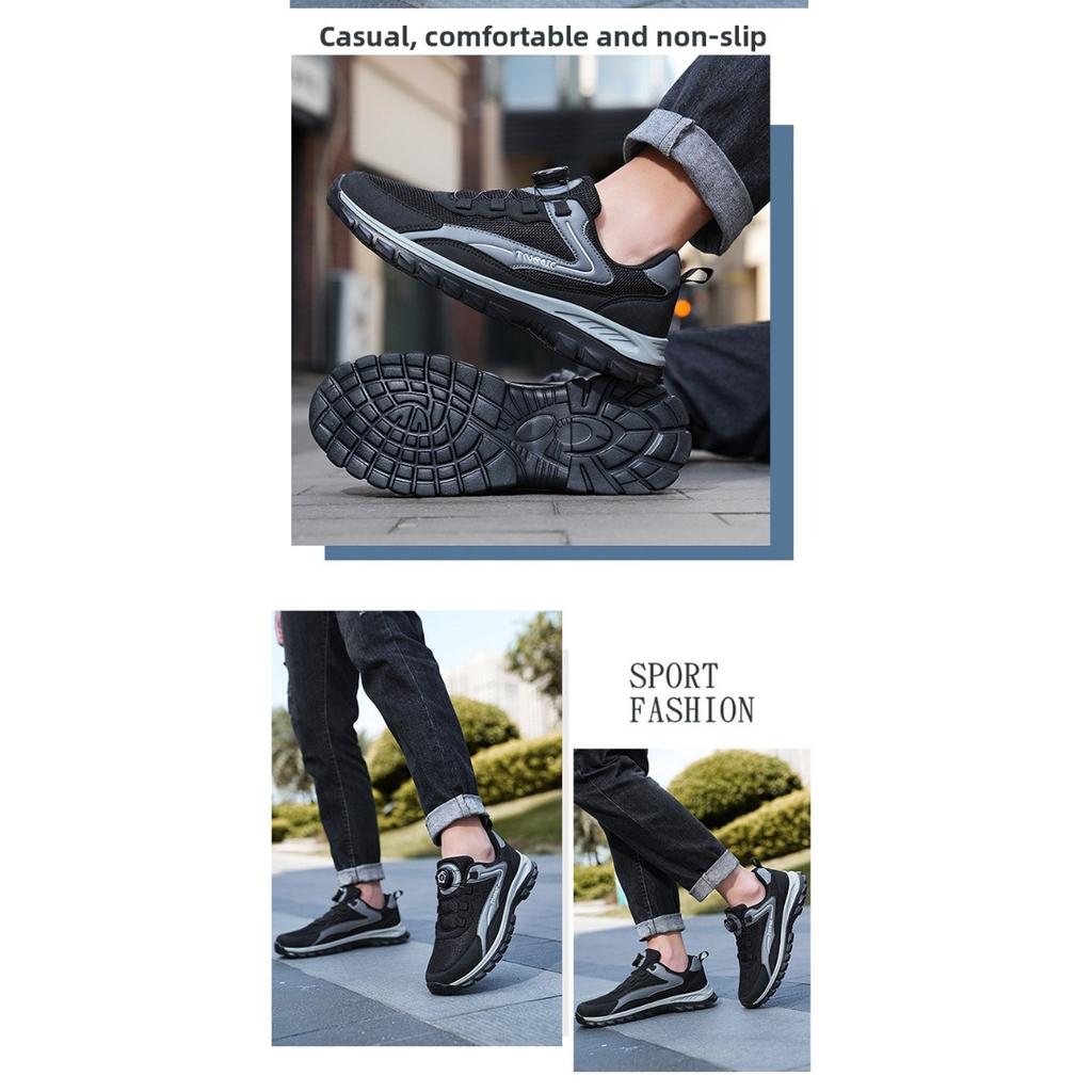 Trendy Men's and Women's Shoes, Durable and Breathable Running Shoes, Versatile Rotating Button Casual Shoes
