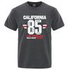 Califórnia 85 Los Angeles Gold Coast Camiseta Casual Solta Tops Oversized Verão Camiseta Roupas Moda Algodão Gola Redonda Roupas Masculinas