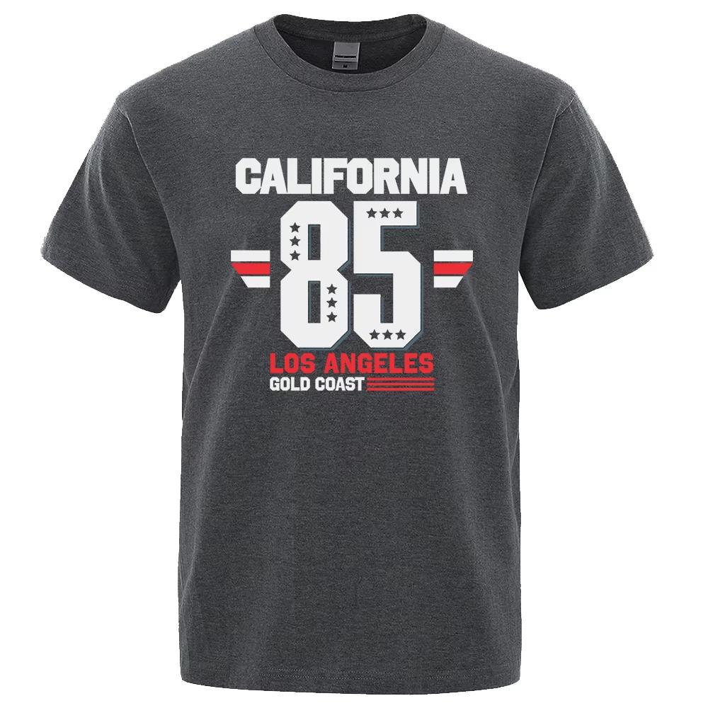 

California 85 Los Angeles Gold Coast T-Shirt Casual Loose Tops Oversized Summer Tee Clothes Fashion Cotton Crewneck Men Clothes 5XL різнокольоровий