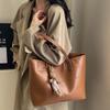 Large Capacity Tote Bag for Women's High End Simple Plaid Handbag Shoulder Bag Trendy