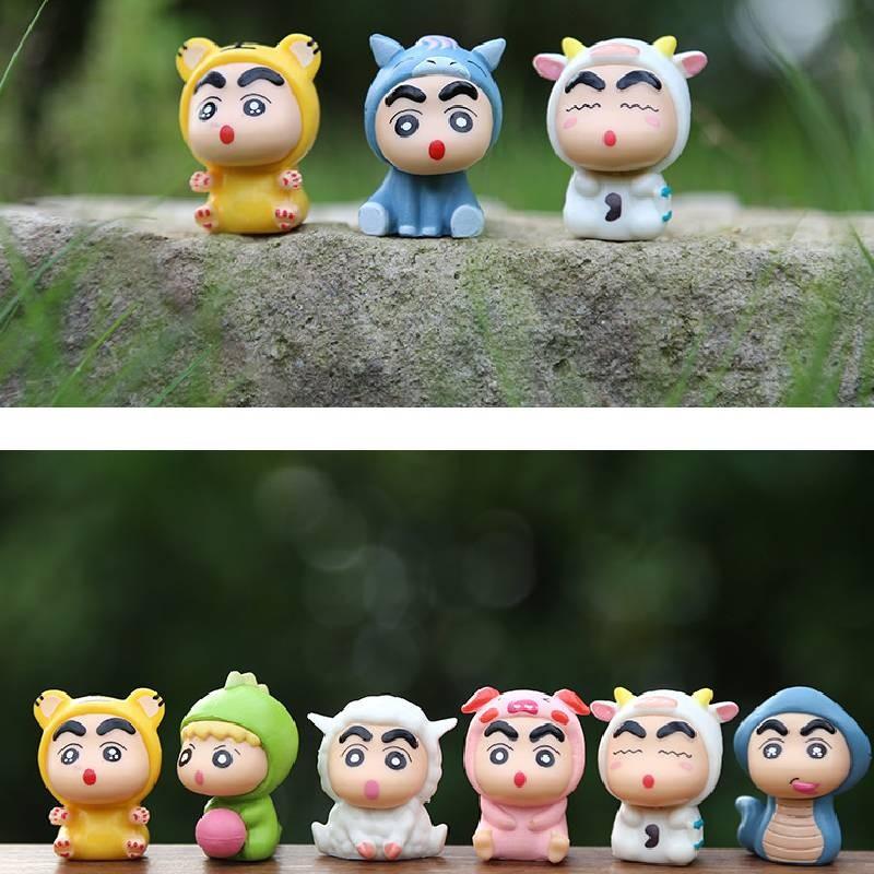 12 Crayon Shinchan Zodiac Figures Desktop Dolls Anime Collectibles Gift Toys