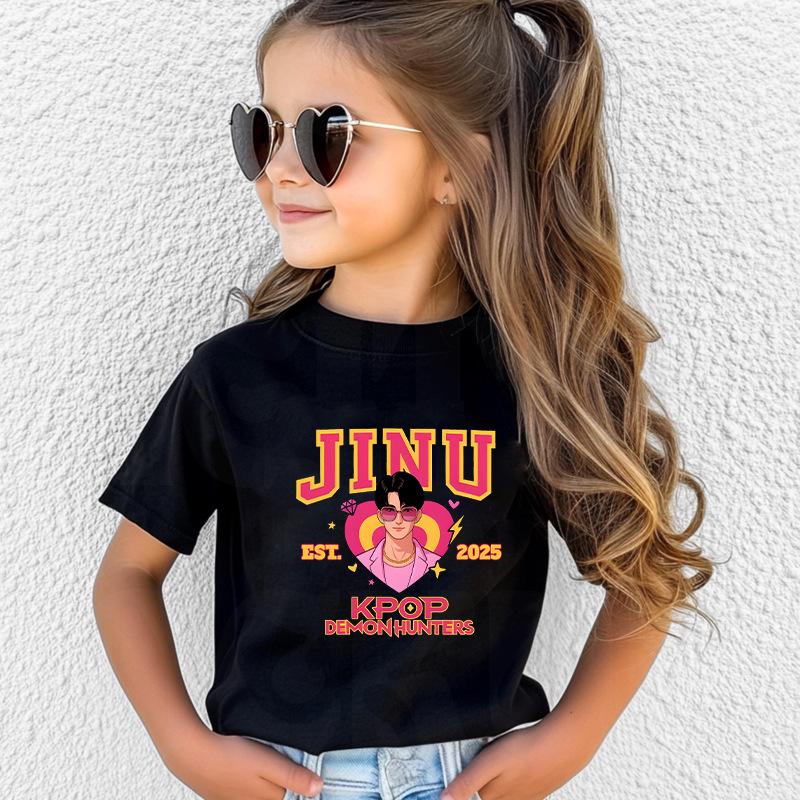 T-Shirts Girls Children's Women's Comfortable Cartoon Printed T-shirt Pure Cotton Short Sleeves Soft