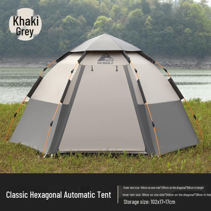 Portable Automatic Fast-Opening Rainproof Tent for 2-4 People - Ideal for Outdoor Camping, Wilderness, & Beach
