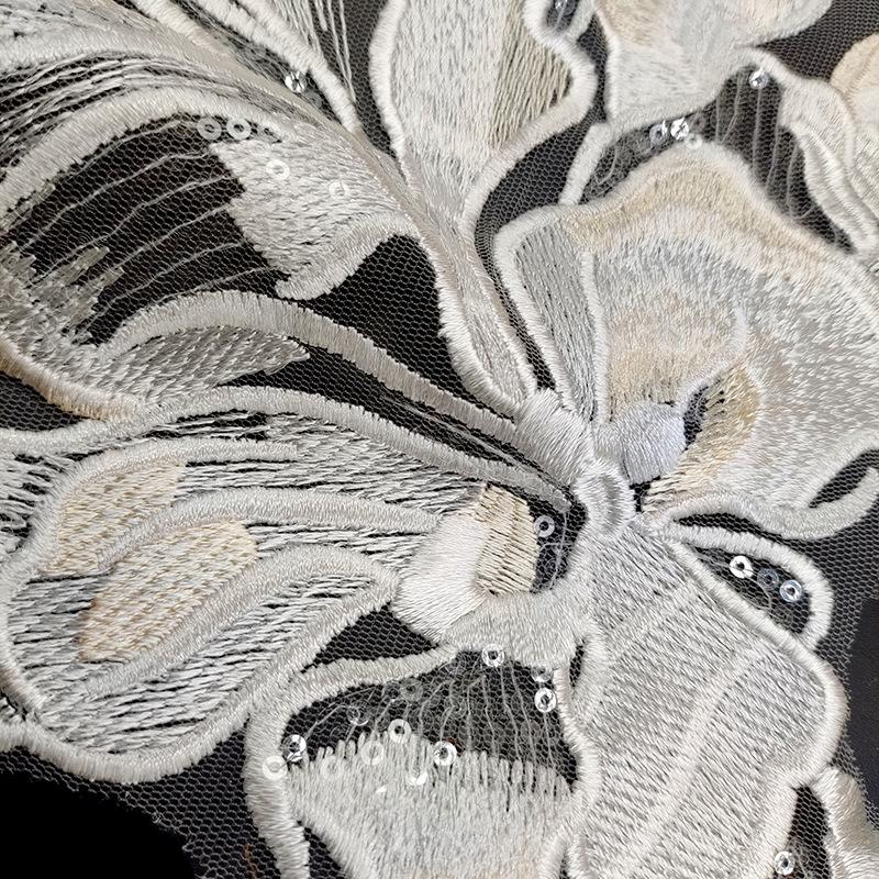 Bead Two-color Embroidery Corsage Lace Embroidery Fake Collar Mesh Bottom Lace Collar Fashion Wedding Dress Lace Accessories