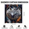 Exquisite Wolf Totem Shower Curtain - Mystical Wolf with Feathers, All-Season Design, Easy Install, Bathroom Accessories Set