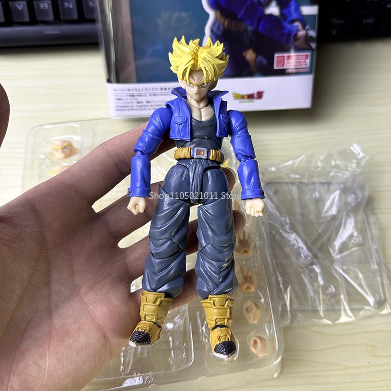 Figure Anime Z Shf Super Saiyan Trunks Action Figure Modello da Collezione 15cm Ragazzo del Futuro Torankusu Giocattoli Mobili Regali