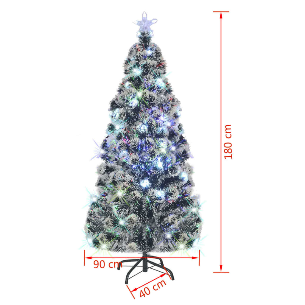 Vidaxl Sztuczna Choinka Z Led I Stojakiem 180 Cm, Włókno Optyczne