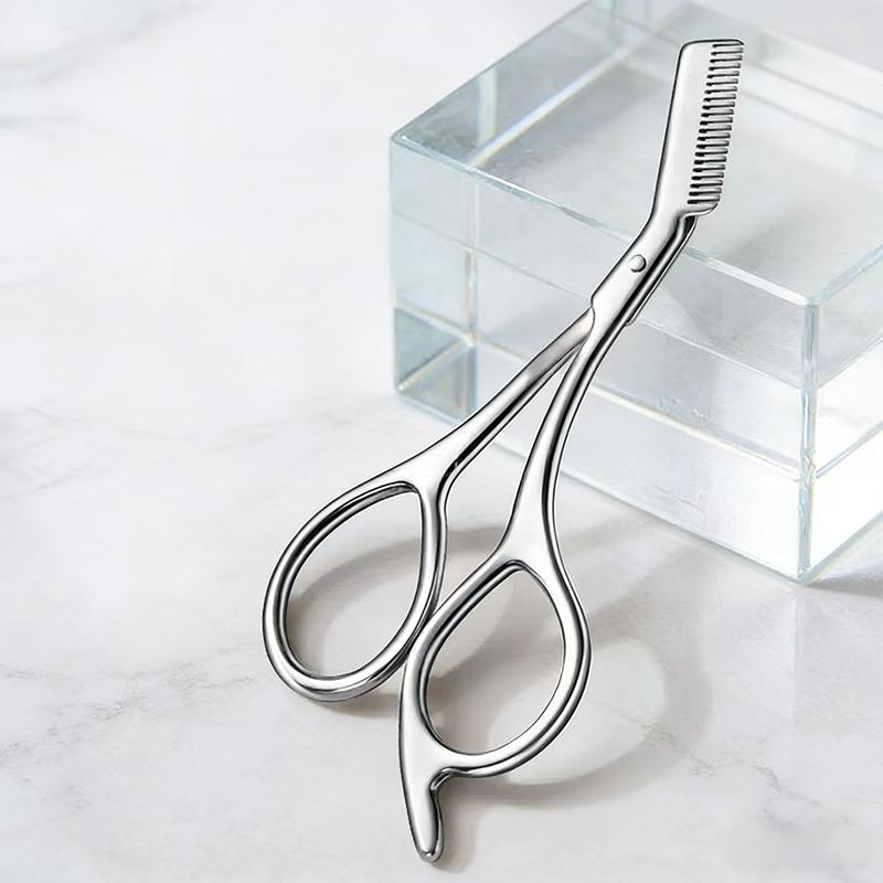 Stainless Steel Eyebrow Scissors With Comb Precision Shaping & Grooming Facial Hair Grooming Tool Perfect Face Care Tool