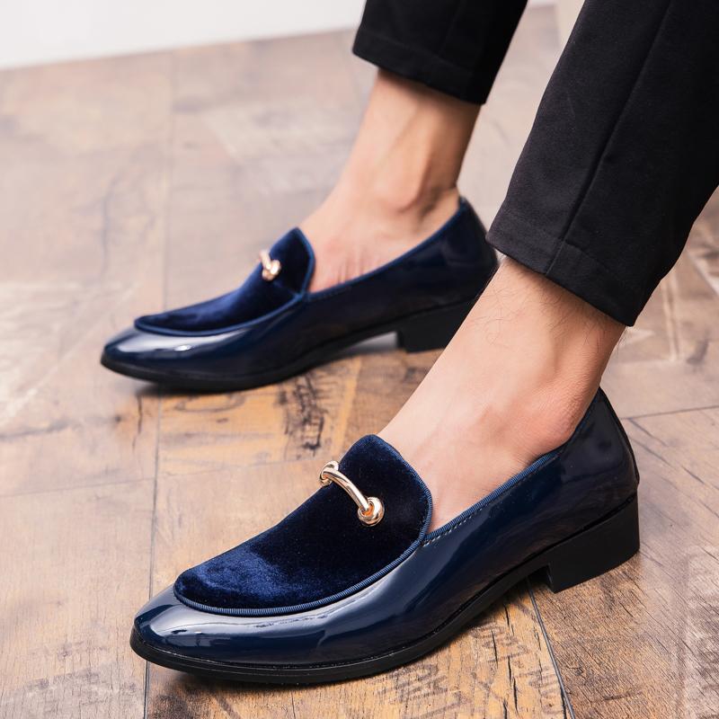 New Men Dress Shoes Shadow Patent Leather Luxury Fashion Groom Wedding Shoes Men Luxury Italian Style Oxford Shoes Big Size 48