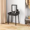 Dressing Table with Flip-up Mirror, Makeup Desk with 2 Drawers and Pine Wood Legs, Vanity Table Writing Desk for Bedroom Living Room, Black