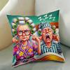 1Pc Funny Elderly Couple Snoring Print Throw Pillow Cover,Suitable For Sofa,Bedroom,Living Room,A Humorous Gift For Seniors
