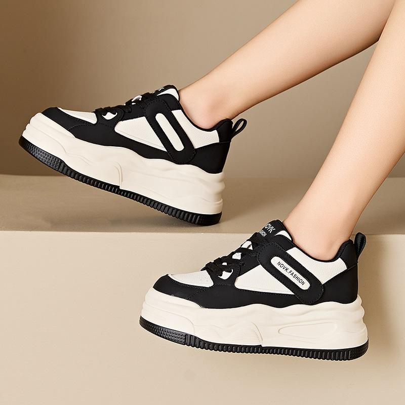 

Popular leather little white shoes women s shoes 2024 spring and summer new thick-soled heightening little white shoes fashion casual sports shoes wom 34 белый