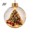Year Round Home Accent Lighted Clear Christmas Ball Ornaments, Cute Santa Claus/Tree/Snowman/Angel Figure Inside Portable Light Decor The Xmas Hanging