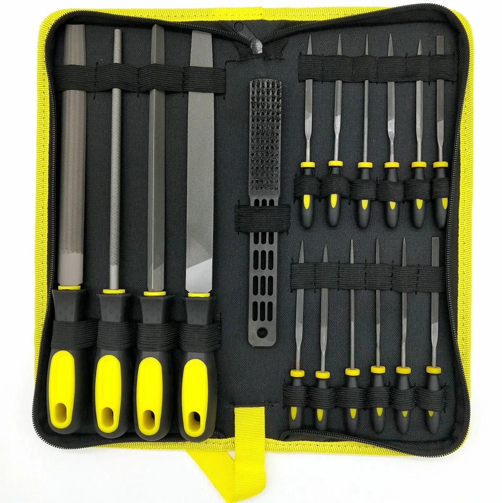 For Precision Metal File Work Wood Files 17pcs Metal Hand File Set Files with Brush Steel Files