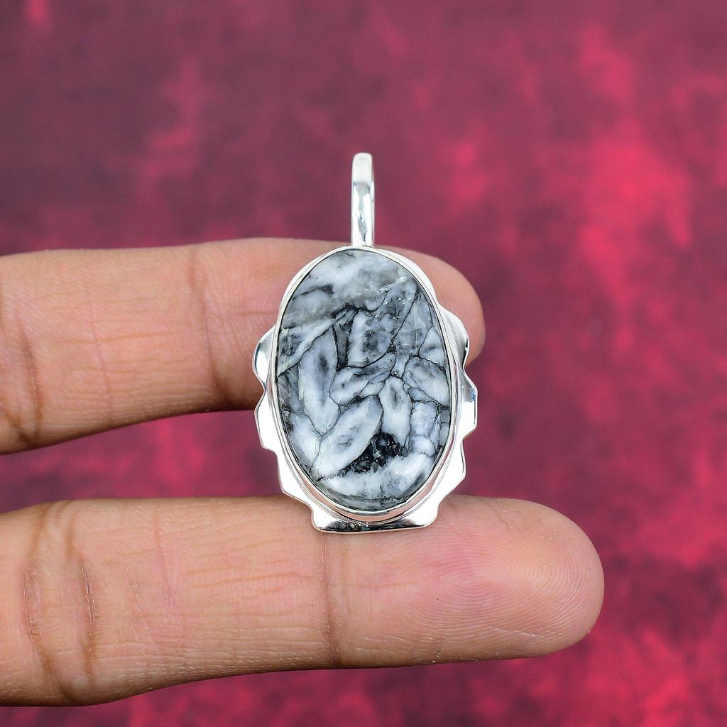 Pinolith Jasper 925 Solid Sterling Silver Pendant, Handmade Gemstone Pendant Jewelry, Gifts For Wife Brand New Pendant