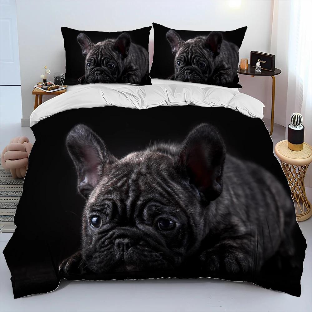 Kreskówkowy pies pitbull, zestaw pościeli z kołdrą, poszwa na kołdrę, poszewka na poduszkę, zestaw pościeli w rozmiarze king, queen dla dorosłych i dzieci