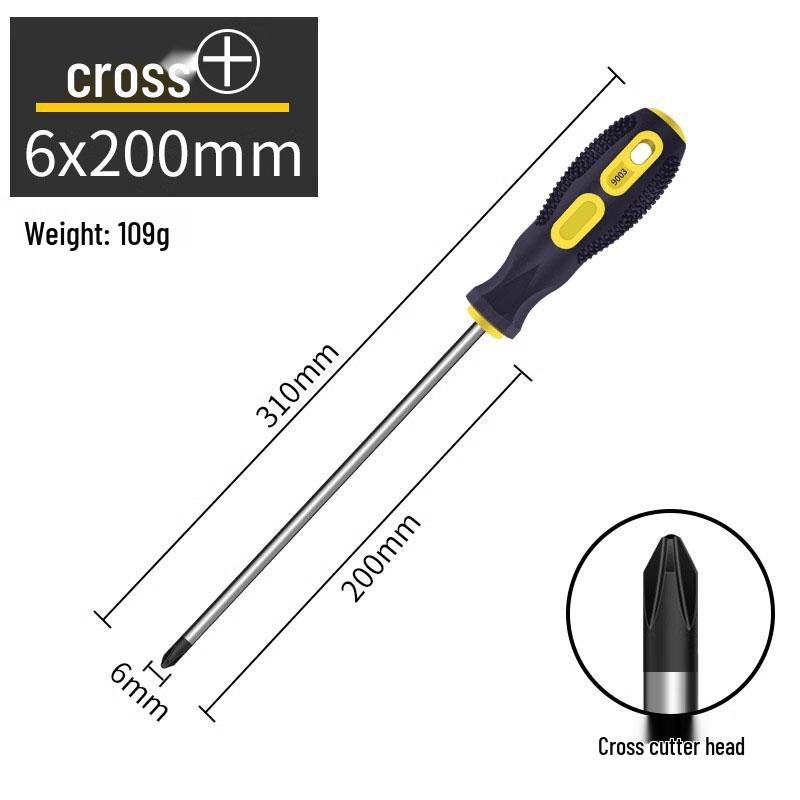 High Strength Phillips & Slotted Screwdriver Set with Non-Slip Magnetic Handle, Chrome Vanadium, High Hardness