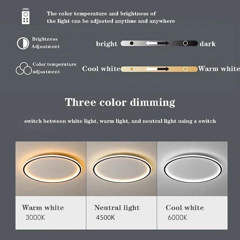 Modern LED Ceiling Light 20/30/50/80CM Dimmable Round Lamp For Bedroom Living Room Apartment Study Indoor Decor Lighting Fixture