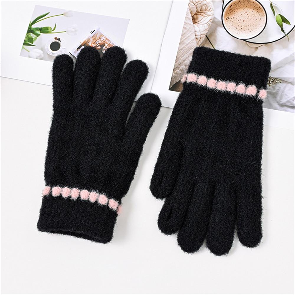 Winter Warm Winter Gloves Knitted Knitting Mittens Fashion Full Finger Gloves for Female