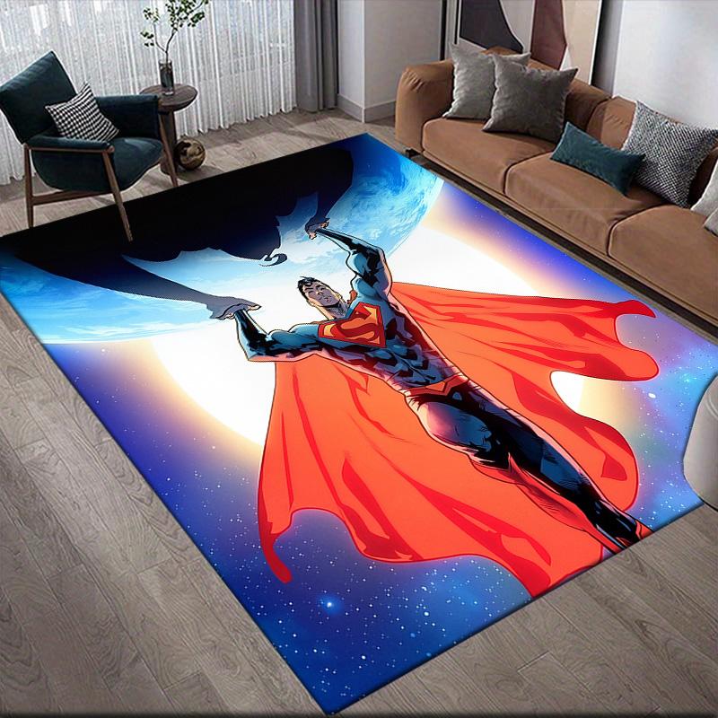 Superman Cape Anti-Slip Rug, Rectangular Carpet for Game Room & Entertainment Space