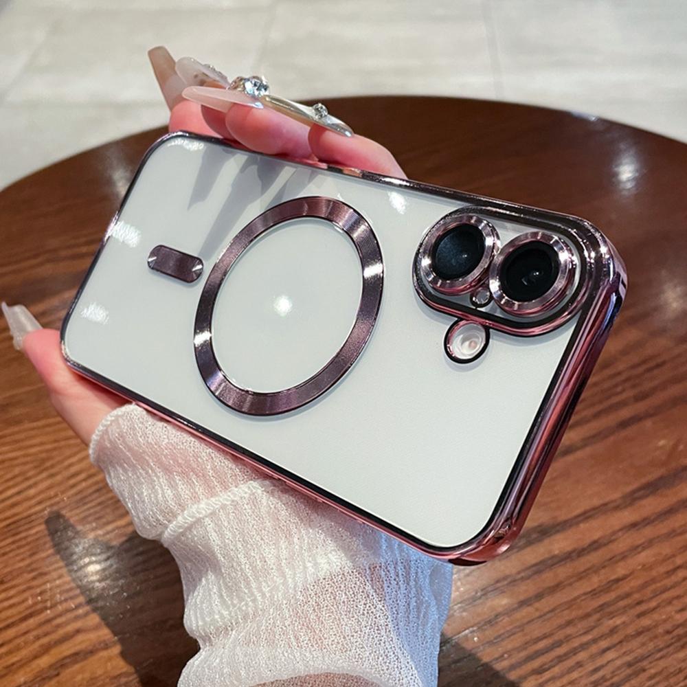 Luxury Clear Plating Magnetic Phone Case for Samsung Galaxy S26 S25 S24 S23 FE S22 S21 Plus 20 Ultra A55 A35 A15 A05 Cover