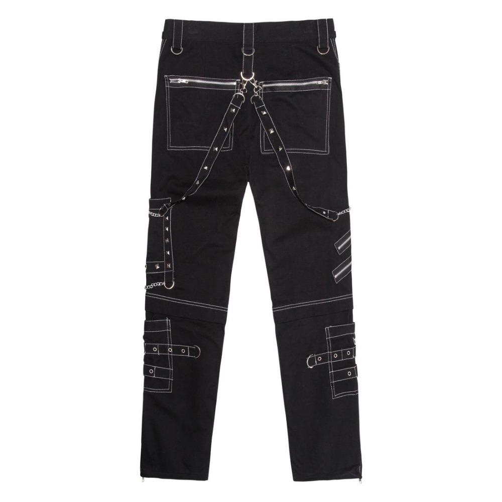 2025 Men's Hip Hop Rock Punk Gothic Pants Cotton Casual Pants Buckle Zip Chain Strap Trousers Men Streetwear Daily Cargo Pants