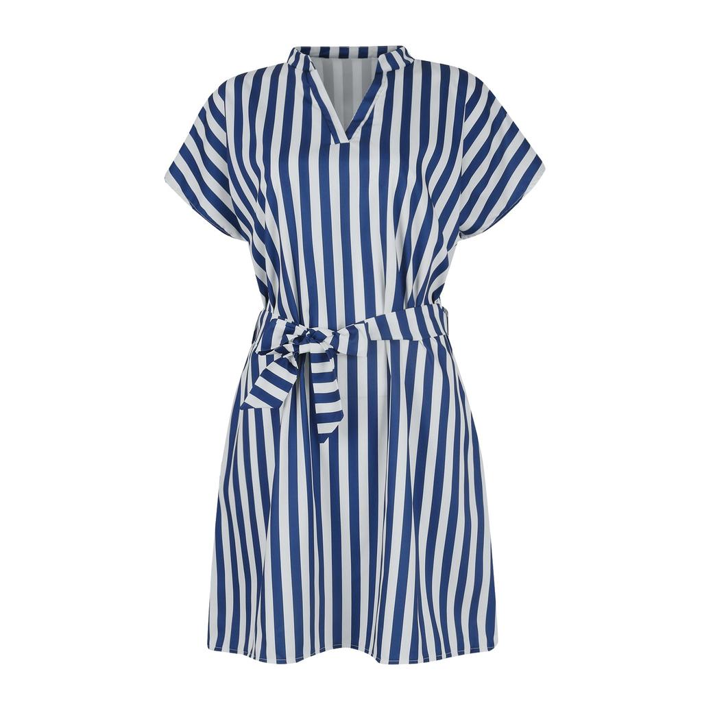 Dames Lente/Zomer Mouwloze Gestreepte Jurk Schattig En Slim Fit Mode