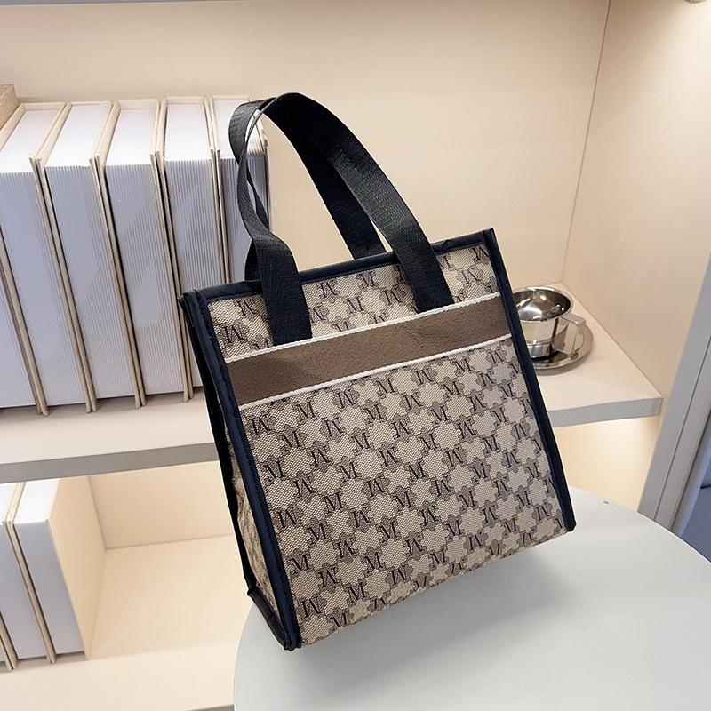 Fashion printed handbag 2025 autumn and winter new tote bag contrasting color women's bag casual bag shoulder handbag
