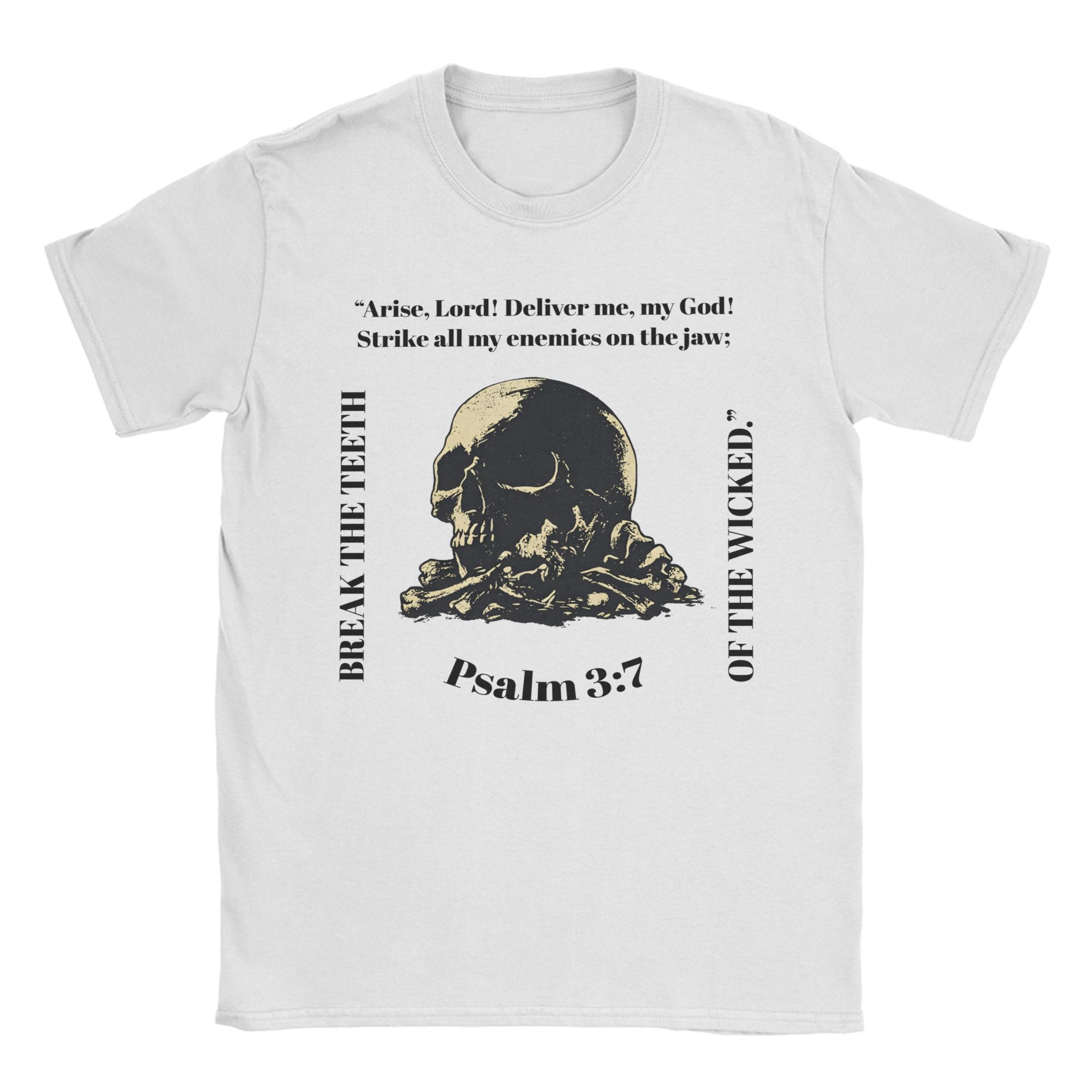 

Novelty Psalm Vintage Skull Christian Gothic TShirt for Unisex Round Collar Cotton T Shirt Short Sleeve Tees Gift Clothing S