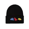Cartoon Dinosaur Pattern Embroidery Thermal Knitted Hat Simple Autumn And Winter Fashion Thermal Basin Hat Round Hat