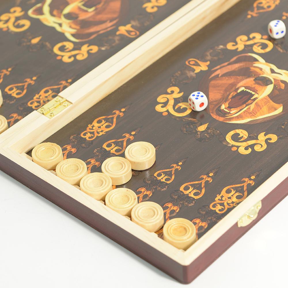 Set de Backgammon de Madera Premium: Portátil, Plegable, Varios Tamaños - Perfecto para Juegos Educativos, Casuales o de Fiesta