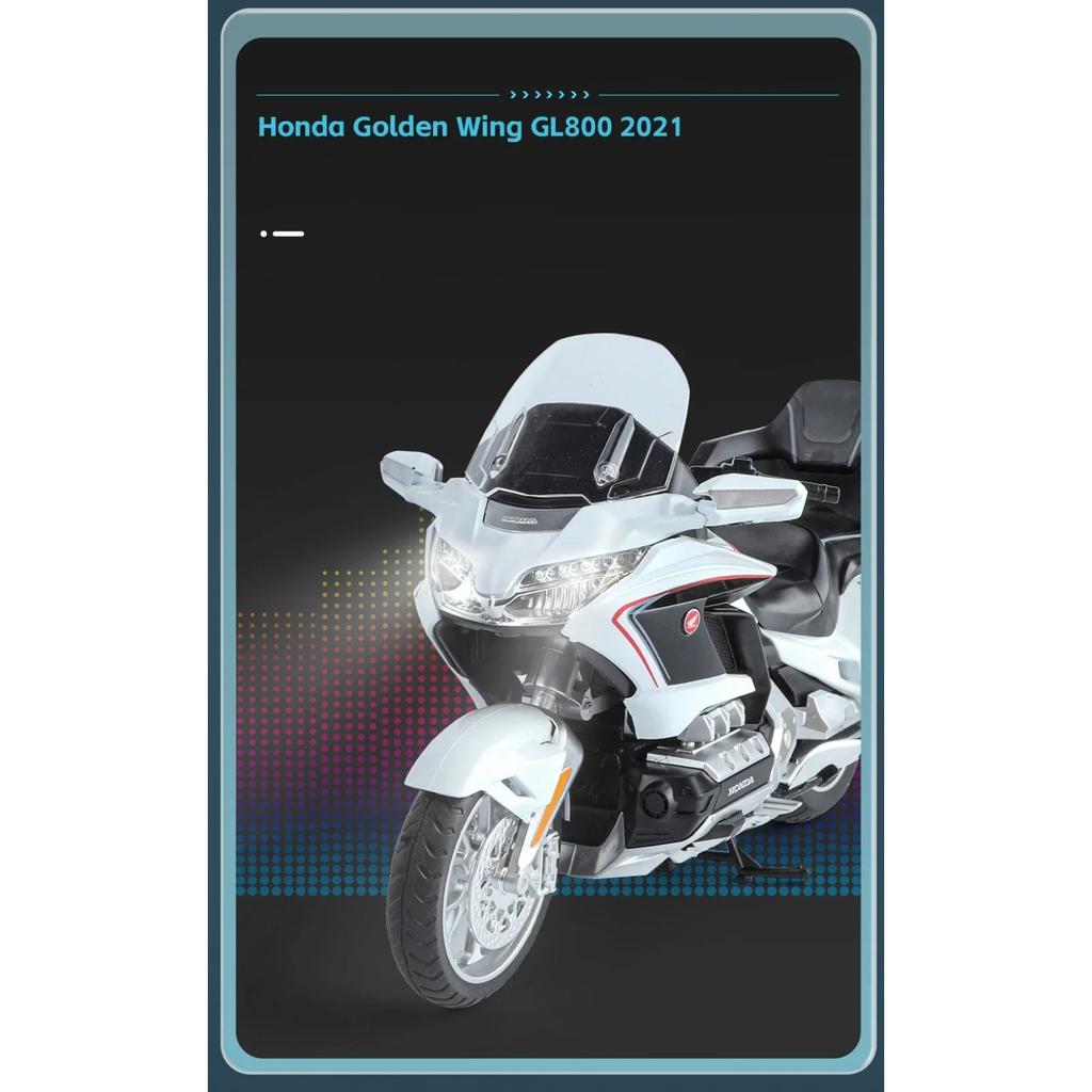 1/11 HONDA Gold Wing GL800 2021 Modello Moto in Lega Diecasts Metallo Moto da Turismo Ricreativo Modello Suono Luci Giocattolo per Bambini Regalo