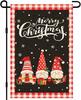 Merry Christmas Garden Ag Burlap Holiday Gnome Banner Black Red, 12x18 Inch XXQ