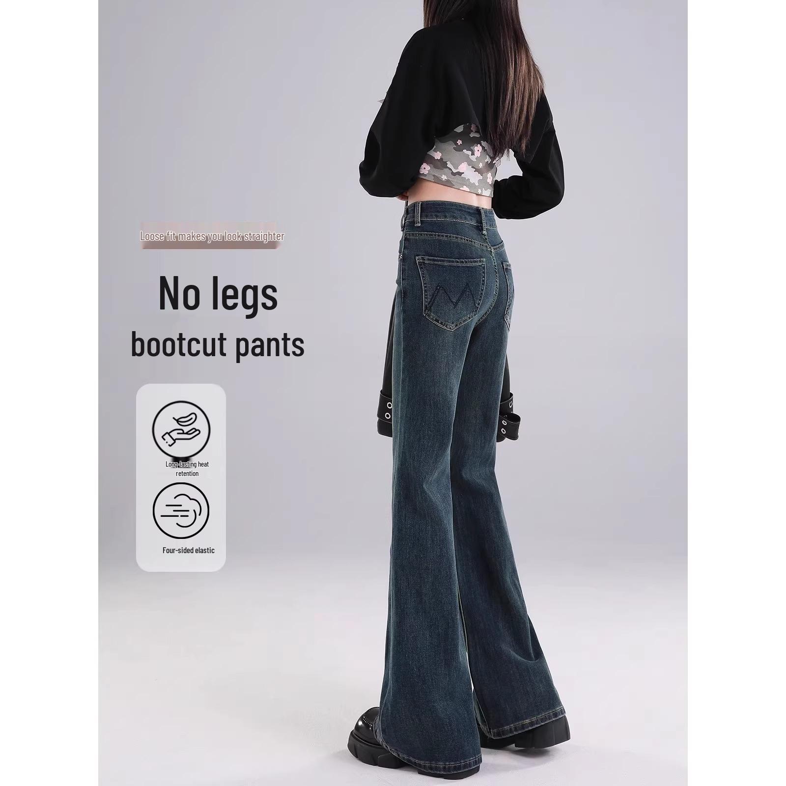 

Women s High-Waisted Micro-Flare Jeans with Fleece: 2026 Spring Style, Slimming Retro Pants for Autumn/Winter 32 (135+ lbs)