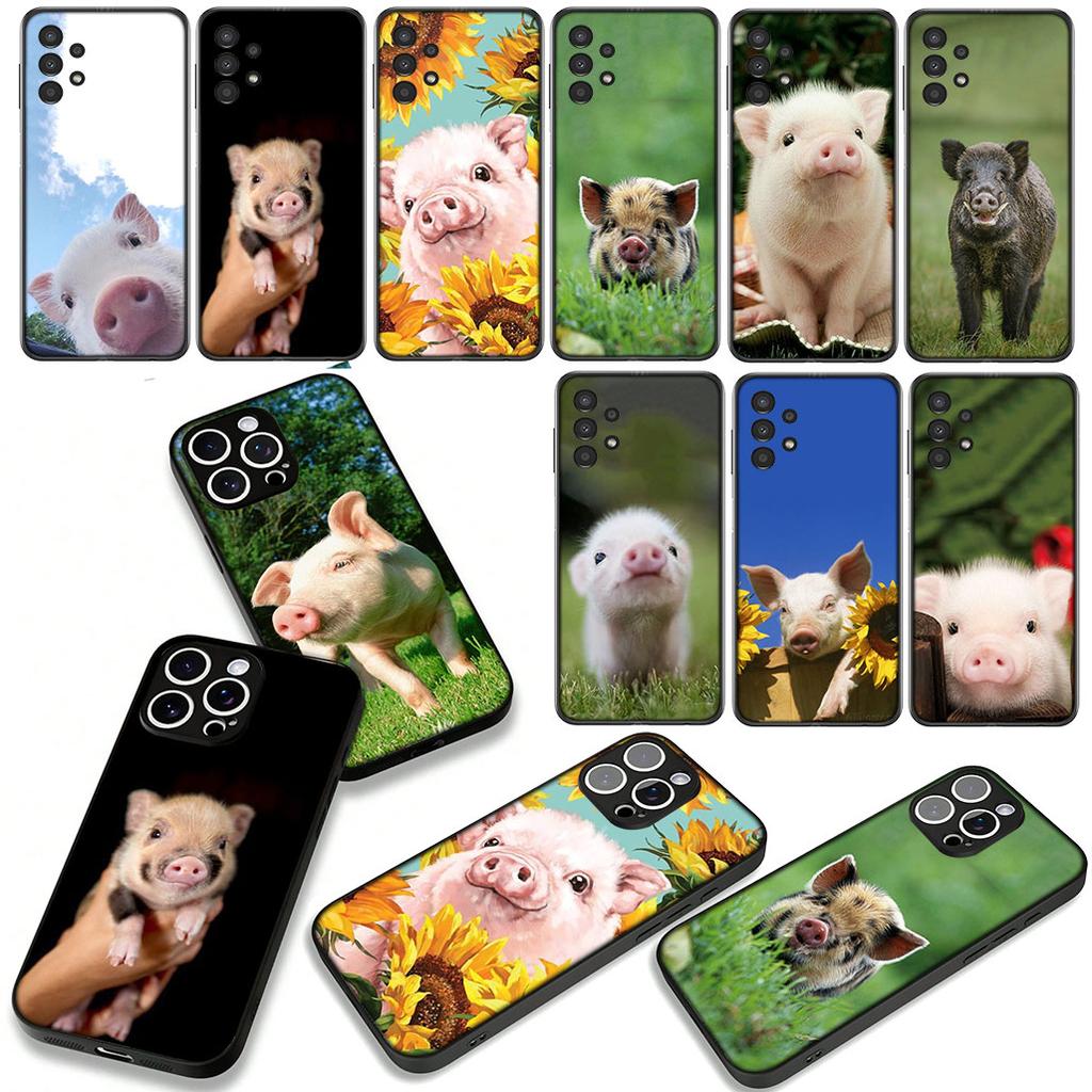 Anime Cute Pig Funny Phone Case for Samsung Galaxy A25 A37 A57 A12 A14 A31 A41 A50 A51 A70 A71 A72 A21S A04 M15 Note 20 9 8 10