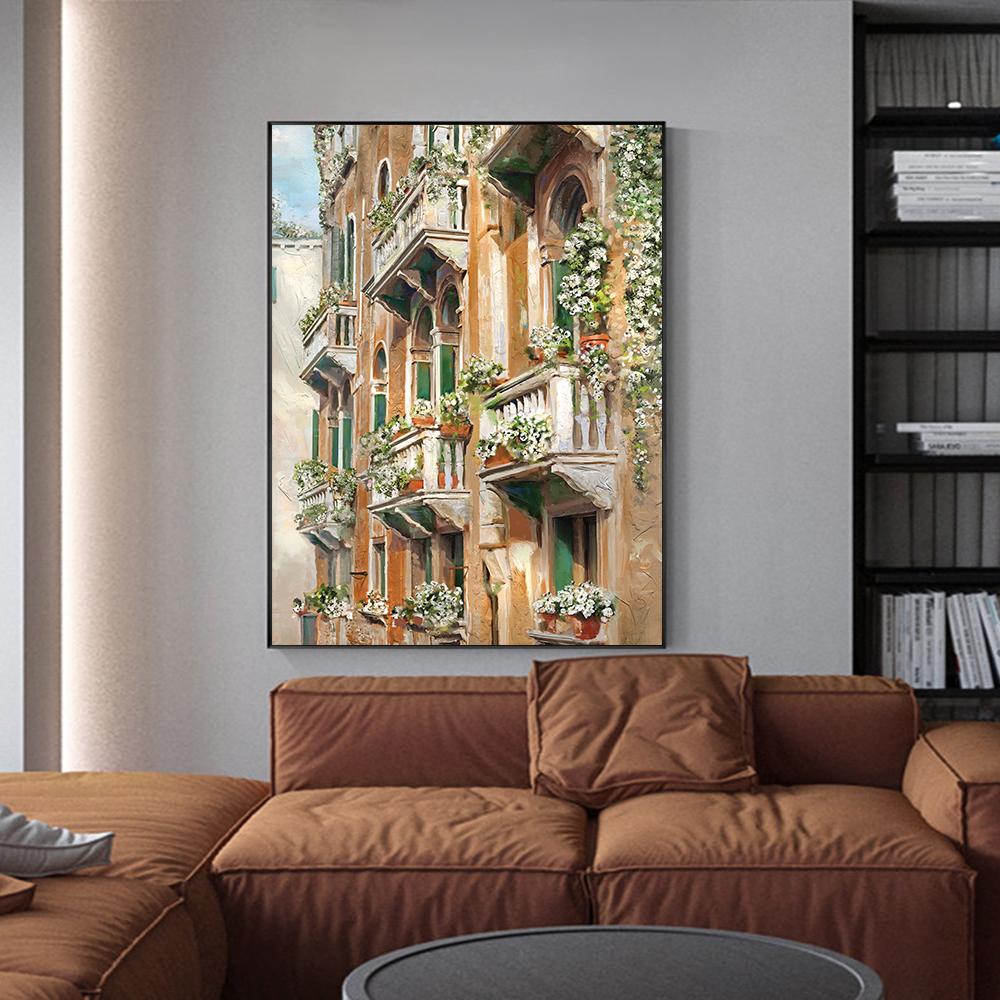 Tablou Panza Pictura Strada Florilor Fashion Arta de Perete Poster Proaspat Glam Peisaj Oras Imagine Pentru Living Decor Acasa Cuadros