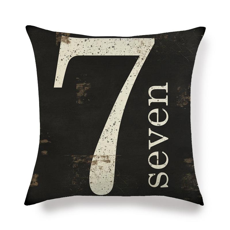 Black And White Minimalist Arabic Numerals Digital Printing Short Plush Pillow Covers For Sofa Office Cushion Cover Home Goods