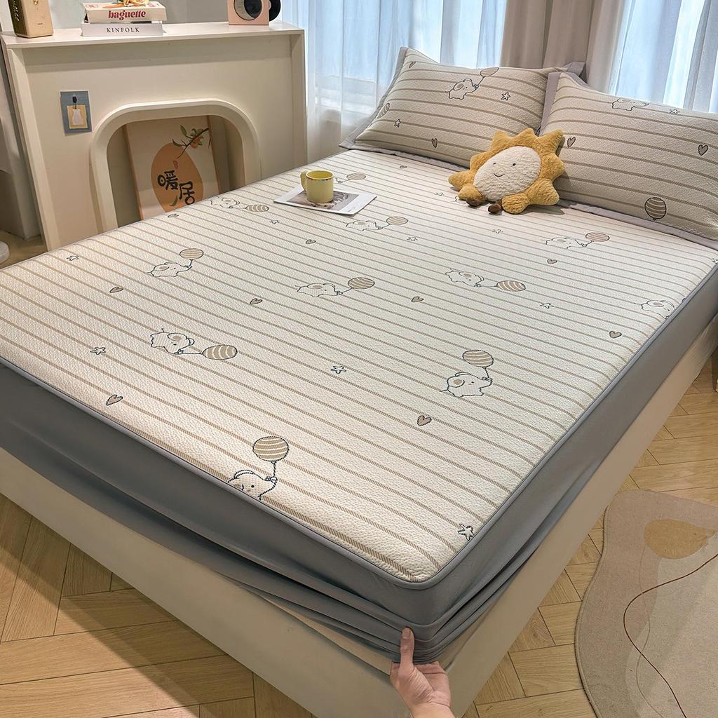 A-Class Mother & Baby Ice Silk Cooling Mat Set – Machine Washable Jacquard 4-Piece Set