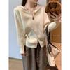 Apricot Hooded Knitted Cardigan Jacket Women's Spring Loose and Thin Thickened Sweater High-end Versatile Top