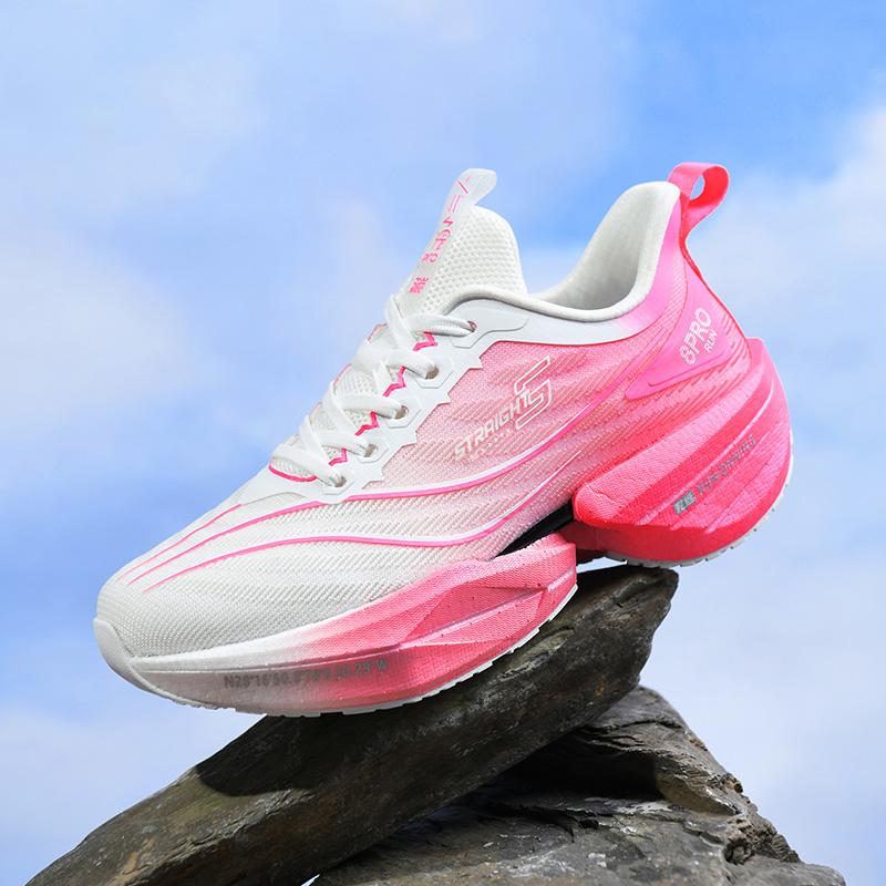 

Новые мужские кроссовки для бега с нескользящей амортизацией, кроссовки с карбоновой пластиной для гонок, легкие кроссовки для тенниса и кроссовок, кроссовки для бега по пересеченной местности 42 розовый