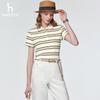 HAZZYS Women's PHIZ Series Wide Stripe Color Block Polo Shirt